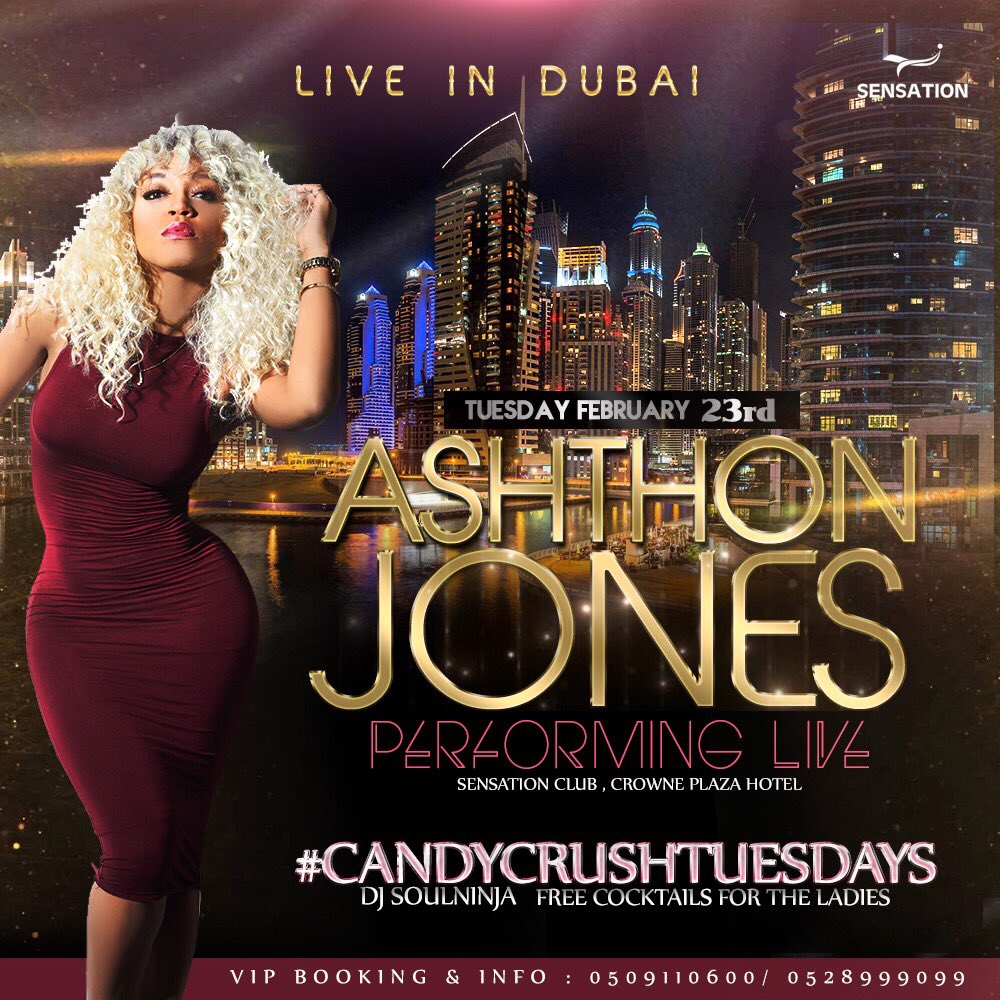 Ashthon Jones Live in Dubai on Tuesday